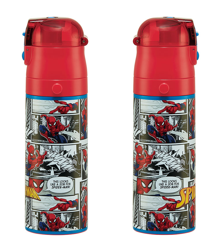 スパイダーマン25 水筒 キッズ 直飲み ワンタッチ ステンレス 保冷