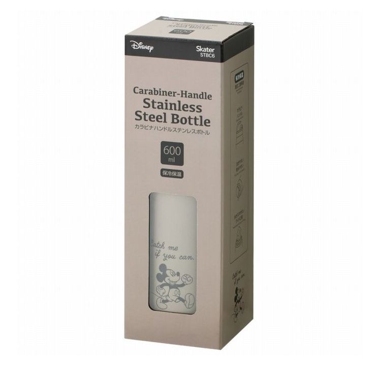ディズニー disney ミッキー シンプルロゴ 水筒 600ml カラビナ