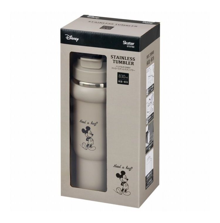ディズニー disny ミッキー シンプルロゴ ハンドル付 タンブラー 830ml