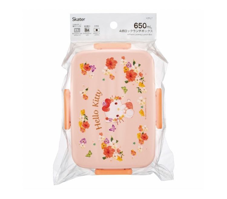 サンリオ sanrio ハローキティ パステル水彩花柄 4点ロック 弁当箱