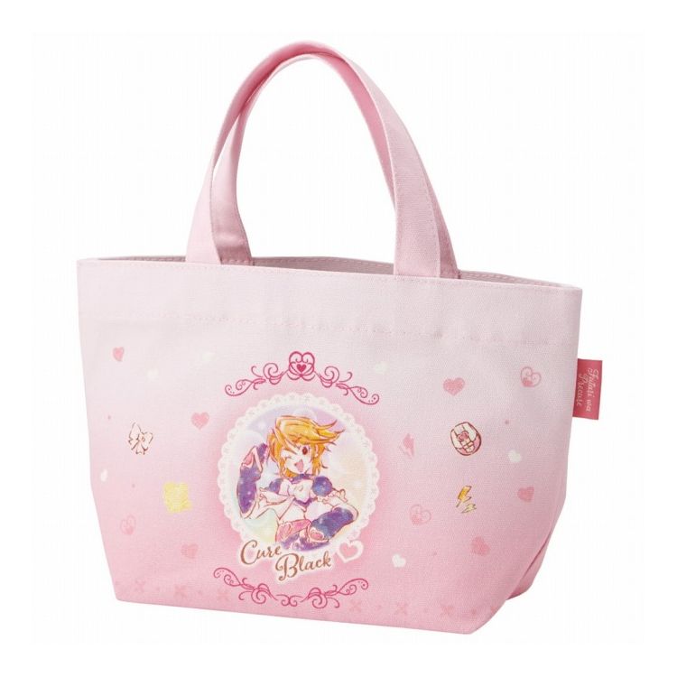 プリキュア ふたりはプリキュア ブラック 水彩デザイン 帆布 ランチ