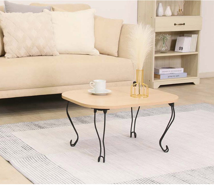 ねこ脚テーブル 折りたたみ 60×48cm ローテーブル かわいい 収納 省