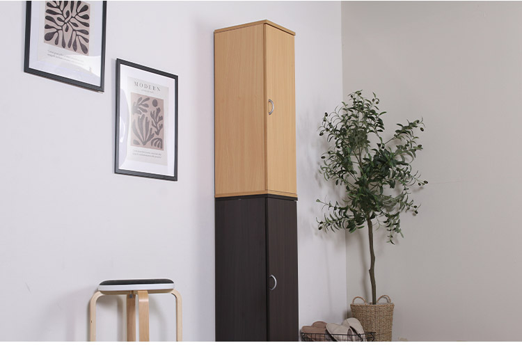 木目調の靴箱・シューズラック 天然木調引き戸シューズボックス ハイ（高さ182cm） 幅114cm奥行40cm