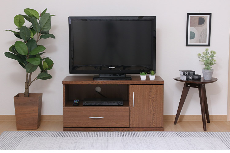 テレビ台 テレビボード 幅89cm ローボード 引き出し付き 扉収納 コード