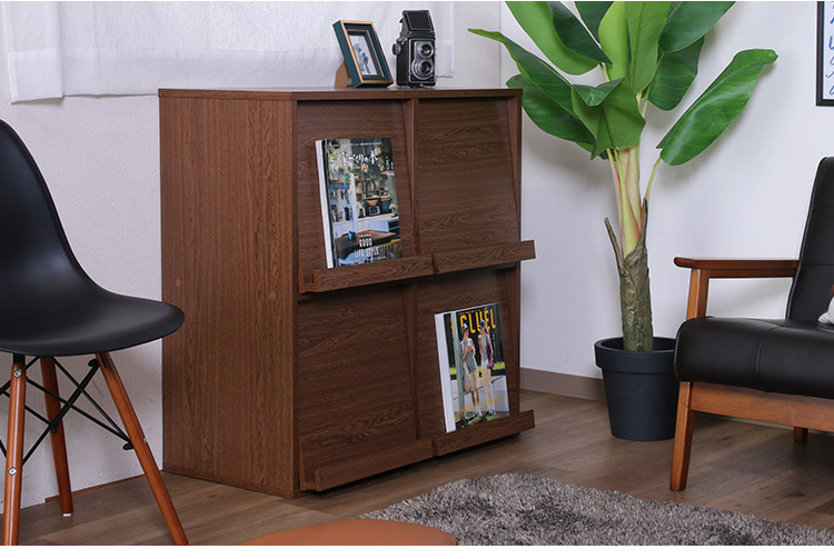 ディスプレイラック 4マス 幅80cm 扉付き 本棚 食器棚 オープンラック