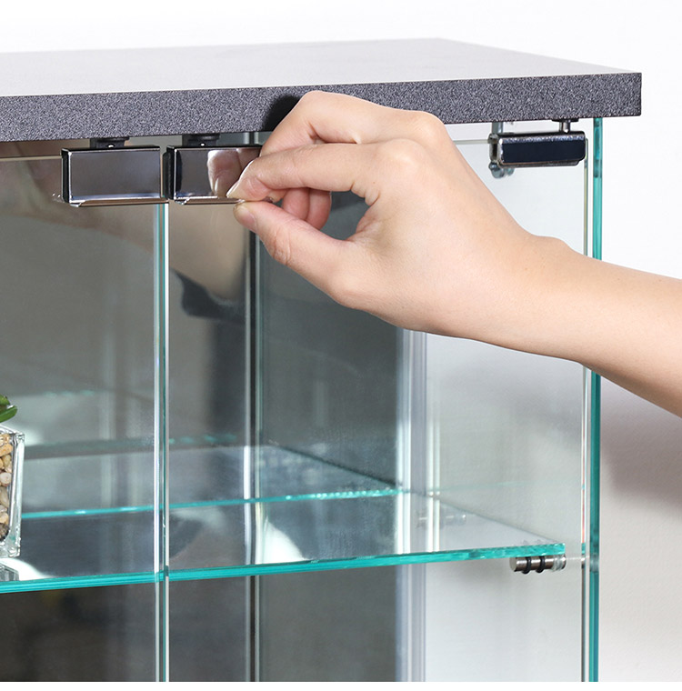 コレクションケース 卓上タイプ ガラス窓 背面ミラー 飾り棚 幅42.5