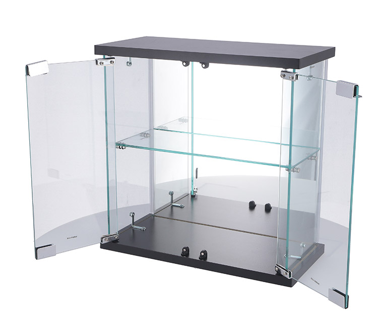 コレクションケース 卓上タイプ ガラス窓 背面ミラー 飾り棚 幅42.5