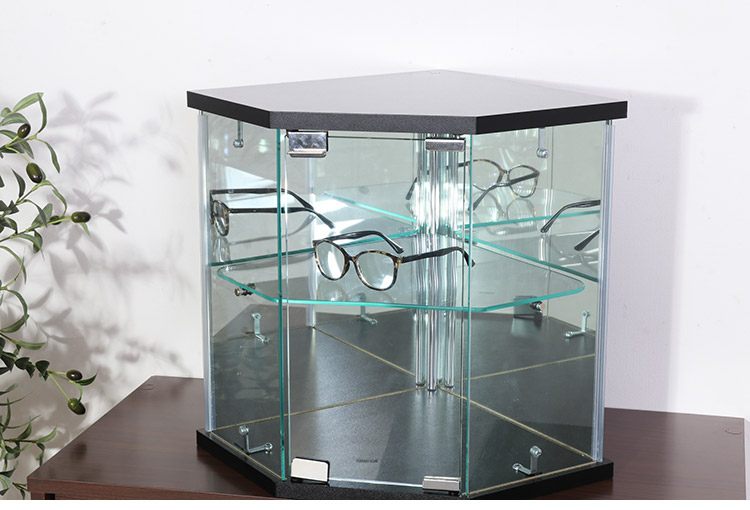 コレクションケース コーナー 卓上タイプ ガラス窓 背面ミラー 飾り棚