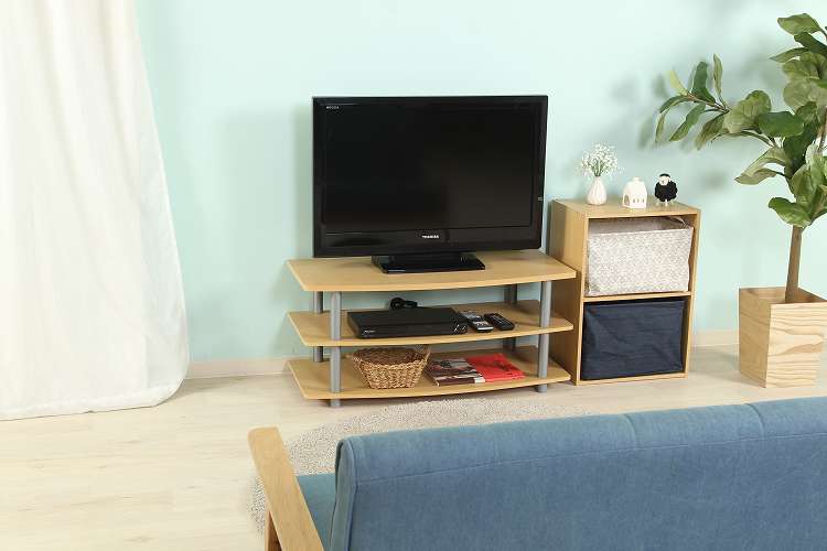 TVラック 幅90cm テレビ台 木目調 32型テレビ対応 ロータイプ AV機器