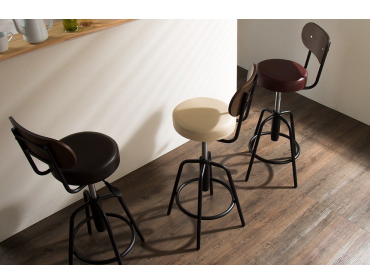 リコメン堂 バースツール 背付 回転チェア カウンターチェア 背もたれ