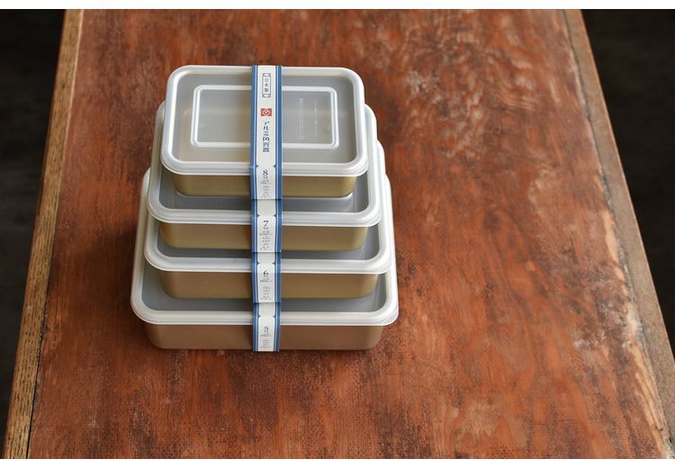 国産 日本製 アルミ角容器5号 A-2591 レトロ 金 ゴールド おしゃれ