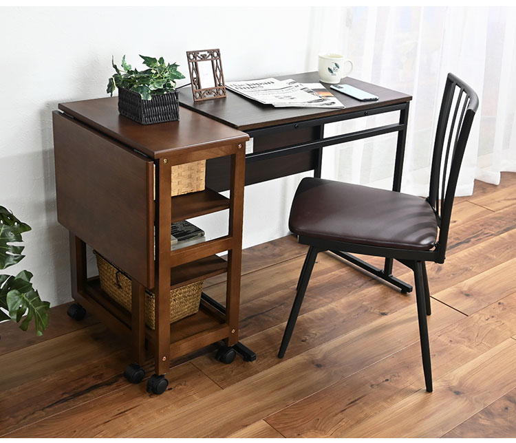 片バタフライワゴン 高さ70cm 高さ調整可能 キャスター付き ナチュラル