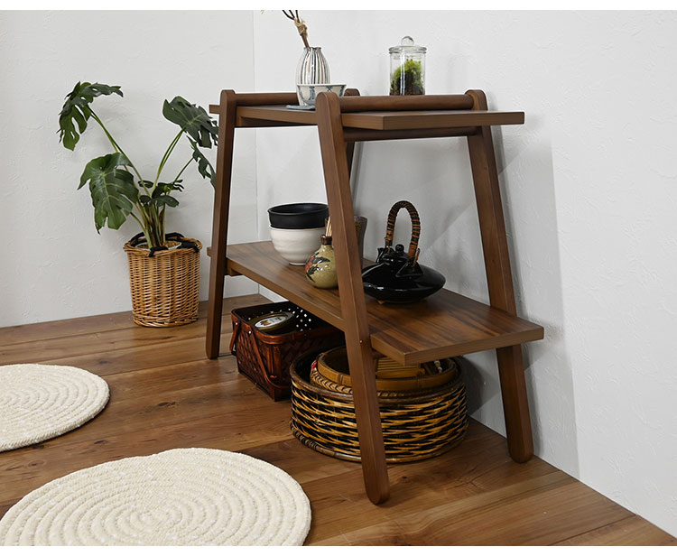 オープンラック2段 幅72cm 奥行27cm 高さ55cm 簡単組立て 工具不要