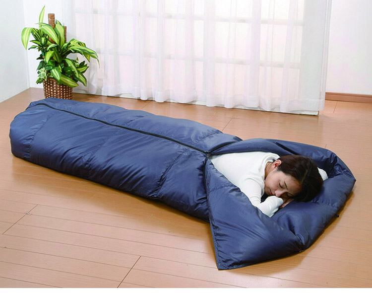 羽毛寝袋 2枚組 撥水加工 洗える 収納袋付き ダウンケット 着る毛布