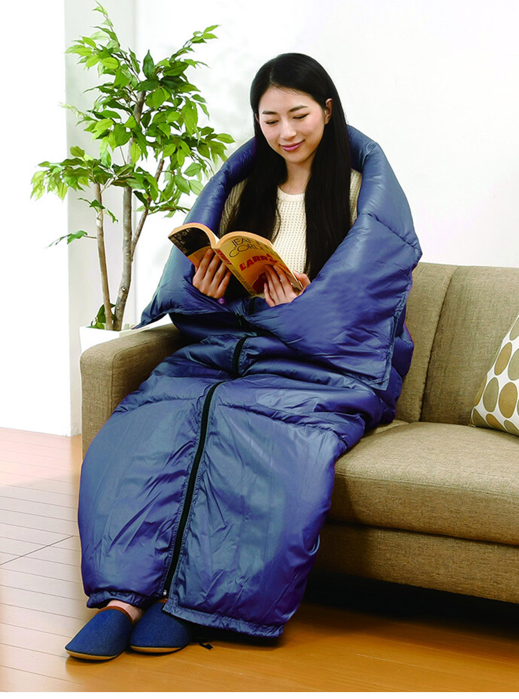 羽毛寝袋 2枚組 撥水加工 洗える 収納袋付き ダウンケット 着る毛布