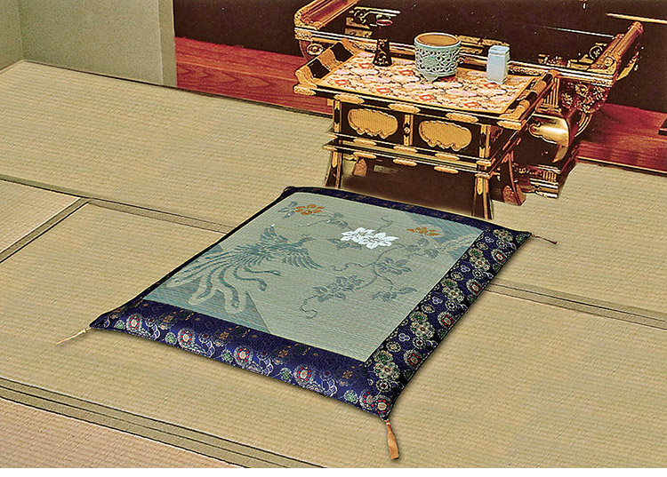 オールシーズン座布団 金襴座布団 69×69cm リバーシブル い草仕様 春夏