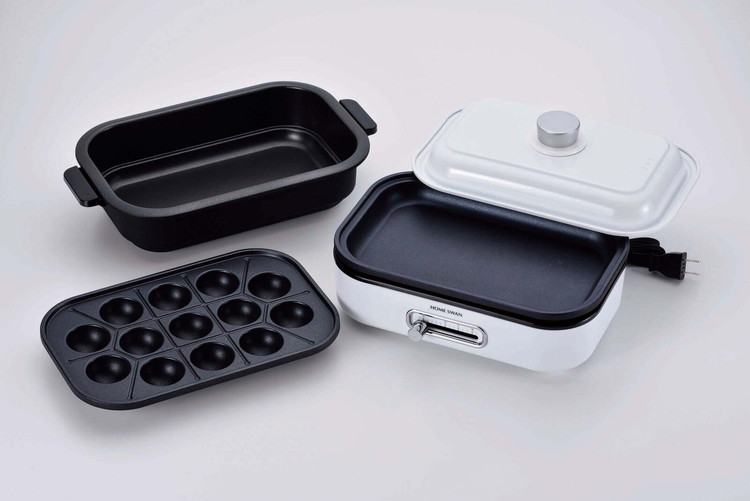 ホットプレート 1~2人用 深・浅型・たこ焼きプレート3点セット