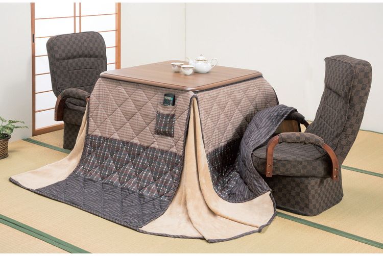 ハイタイプこたつ4点セット こたつテーブル 掛布団 高座椅子2脚 こたつ