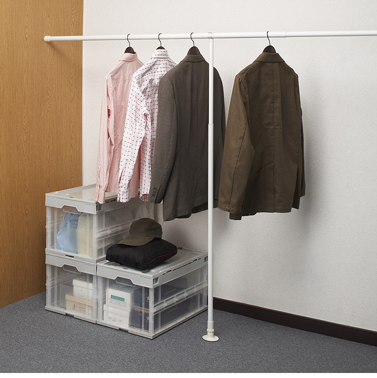 KRクローゼットポール 1.2~2m 伸縮可能 2m 突っ張りハンガー