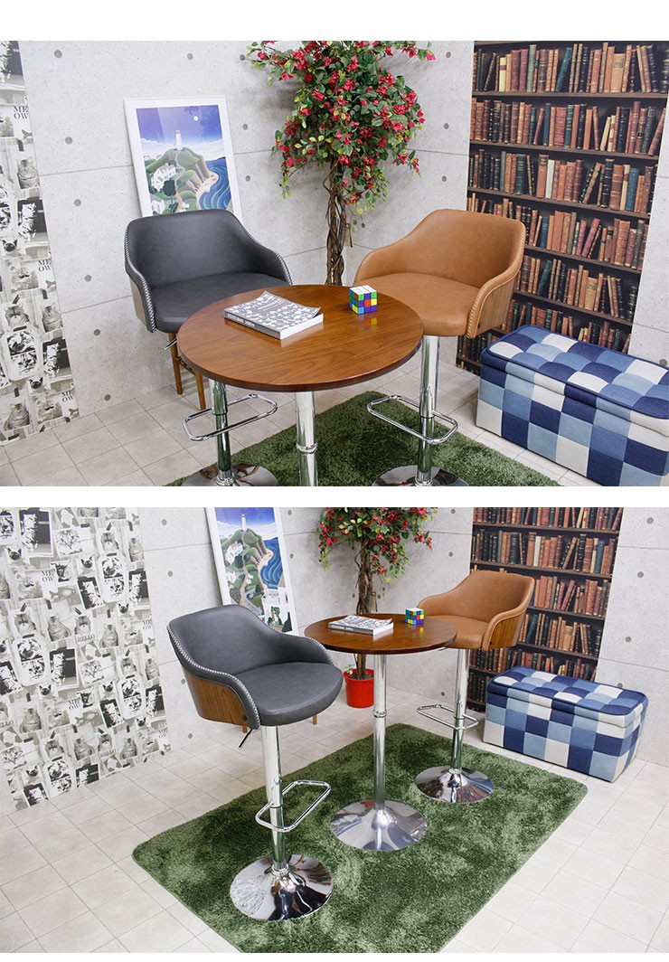 カウンターチェアー 1人掛け 幅48.5cm グレー ライトブラウン おしゃれ