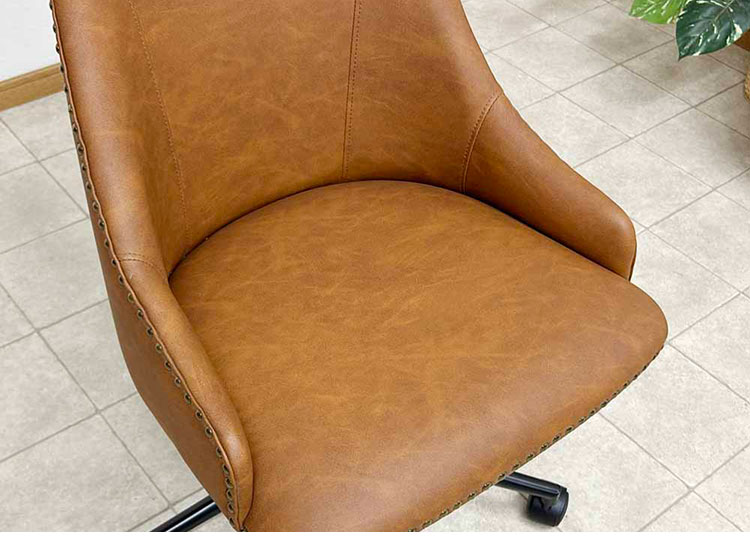 ワークチェア モダン ミッドセンチュリー PUレザー キャスター付き