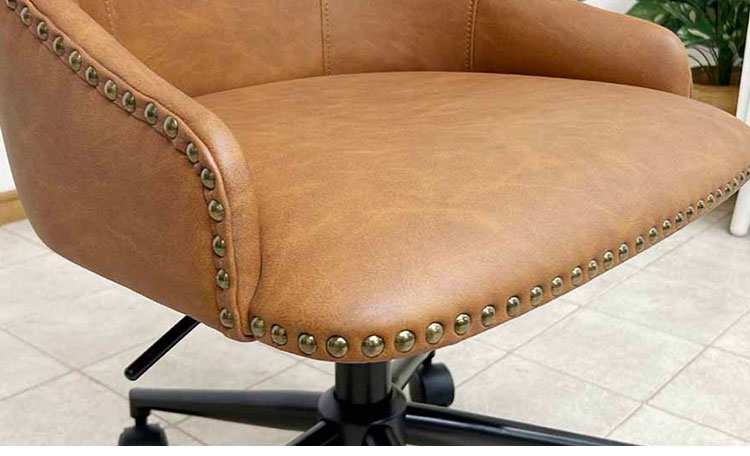 ワークチェア モダン ミッドセンチュリー PUレザー キャスター付き