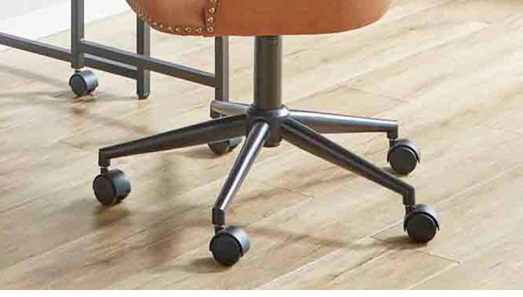 ワークチェア モダン ミッドセンチュリー PUレザー キャスター付き