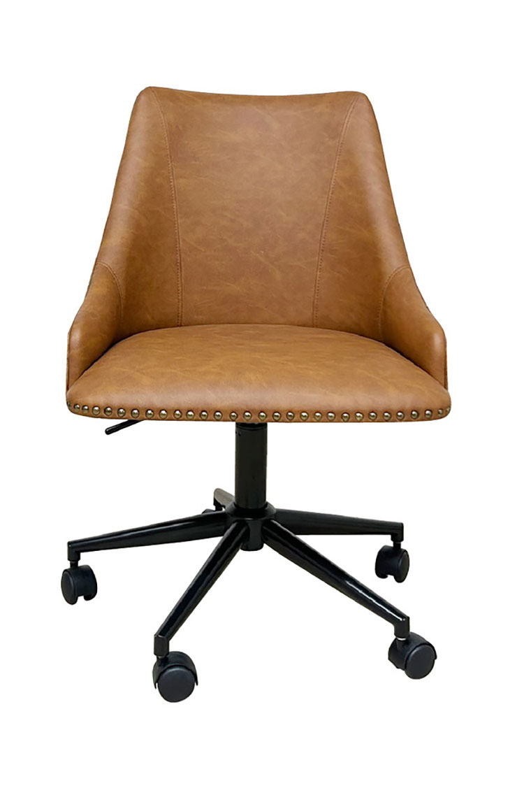 ワークチェア モダン ミッドセンチュリー PUレザー キャスター付き
