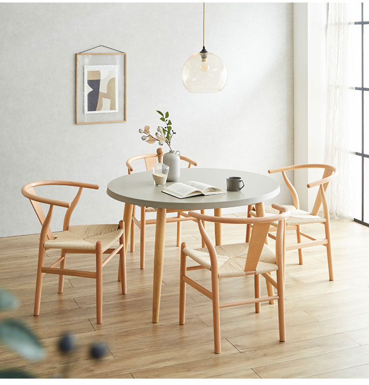 コンクリート調 円形 ダイニングテーブル 110cm グレー天板 ウレタン