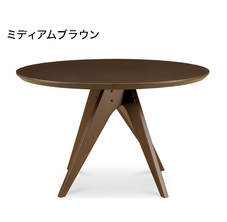 天然木製 円形ダイニングテーブル 茶色 4本脚 φ85cm ダイニングテーブル 北欧 円形 おしゃれ 丸テーブル オーク 無垢