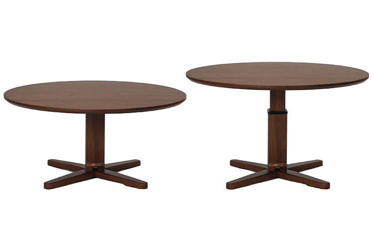 昇降テーブル 円形テーブル 幅120 高さ56.5~70.5cm 昇降式 無段階調整