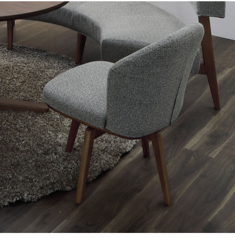 ダイニングチェア 回転チェア 背もたれ付き 座面高43cm ファブリック