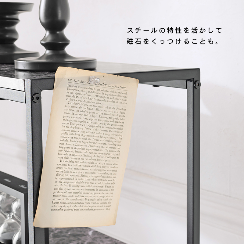 【最終お値下げ】大理石調 4段オープンシェルフ オープンラック 4段 大理石調天板 スチールフレーム 幅90cm（ シェルフ