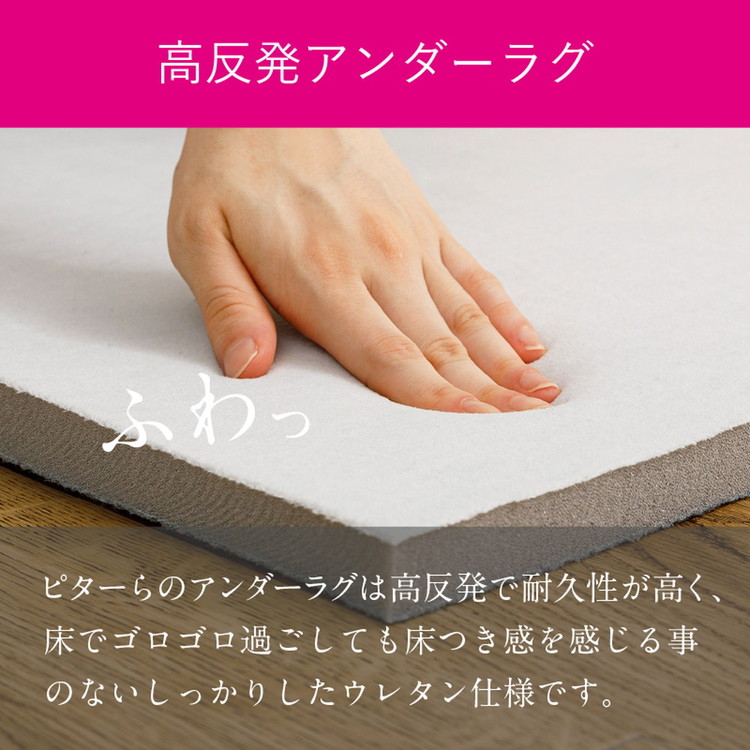 実用新案取得 ズレないラグ 2点セット PITARA ピタ―ら 185x185cm 2畳