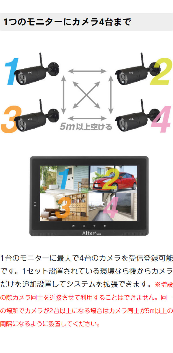 防犯カメラ ワイヤレス 無線 屋外 家庭用 簡単 設置 高画質 200万画素