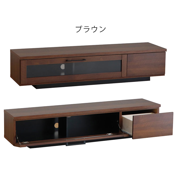 日本製 テレビ台 幅140cm 北欧 シンプル ローボード ガラス扉 引き出し