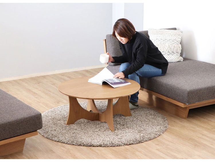 メディチ センターテーブル 幅80cm 円形 ローテーブル モダン 丸型