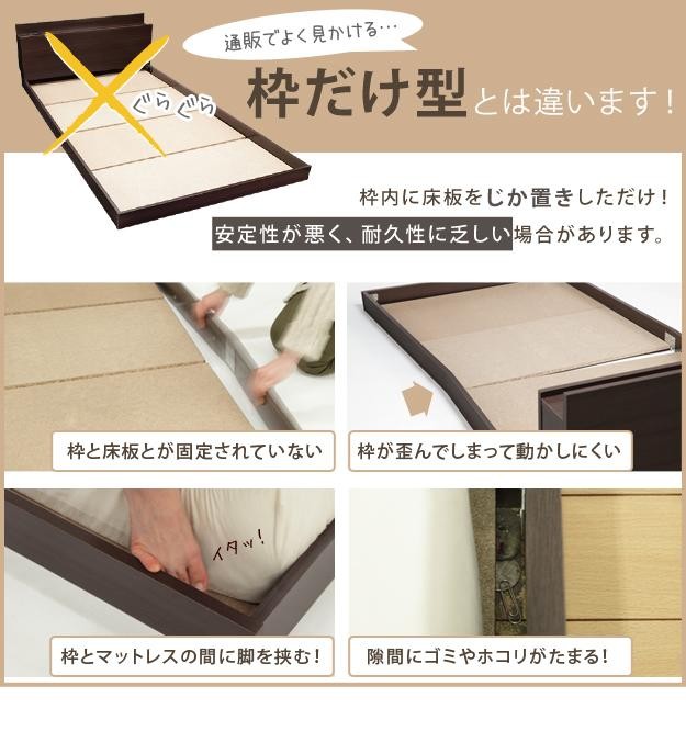 格安豊富な ベッド ダブル フレーム 敷布団で寝るローベッド 〔ジェイベッド〕 ダブル ベッドフレームのみ 木製 宮付き 代引不可 リコメン堂 - 通販 - PayPayモール 超激安低価