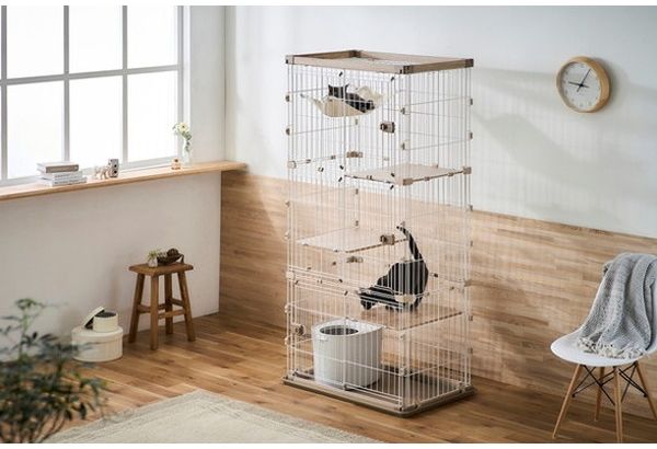 アイリスオーヤマ 猫 ケージ ウッディ 3段 ライトナチュラル Amazon | アイリスオーヤマ 猫 ケージ ウッディ 3段 幅約90×奥行
