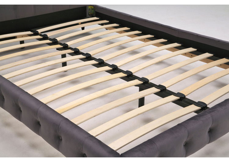 ベッドフレーム ダブル ベロア調ヘッドボード ダブルサイズ すのこ