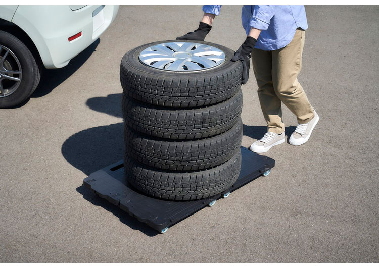 アイリスオーヤマ 連結ミニ平台車 5台セット RMH-5 ブラック 縦横連結