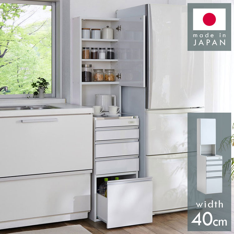 dショッピング |キッチン収納 すき間収納 食器棚 ガラス
