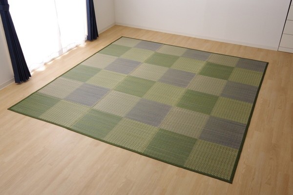 さない い草ラグ ブルー 江戸間3畳 約174 261cm 代引不可