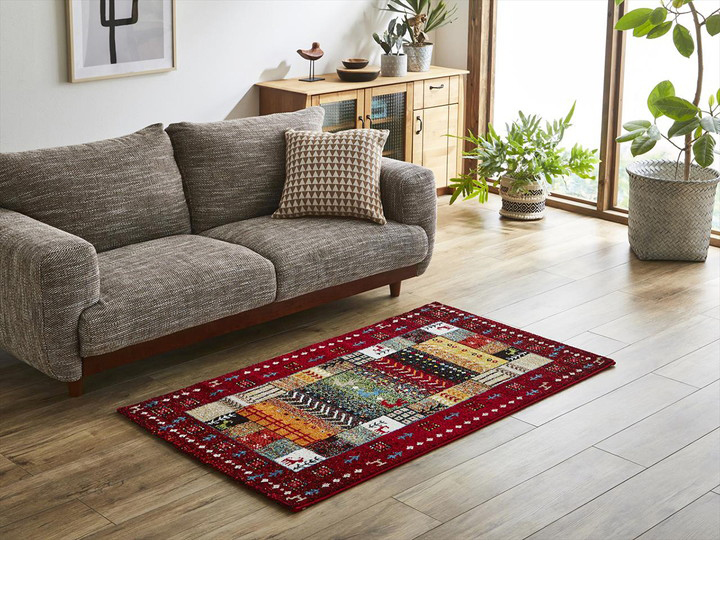 トルコ製 133×190cm イビサ ウィルトン織カーペット ギャッペ調ラグ 3