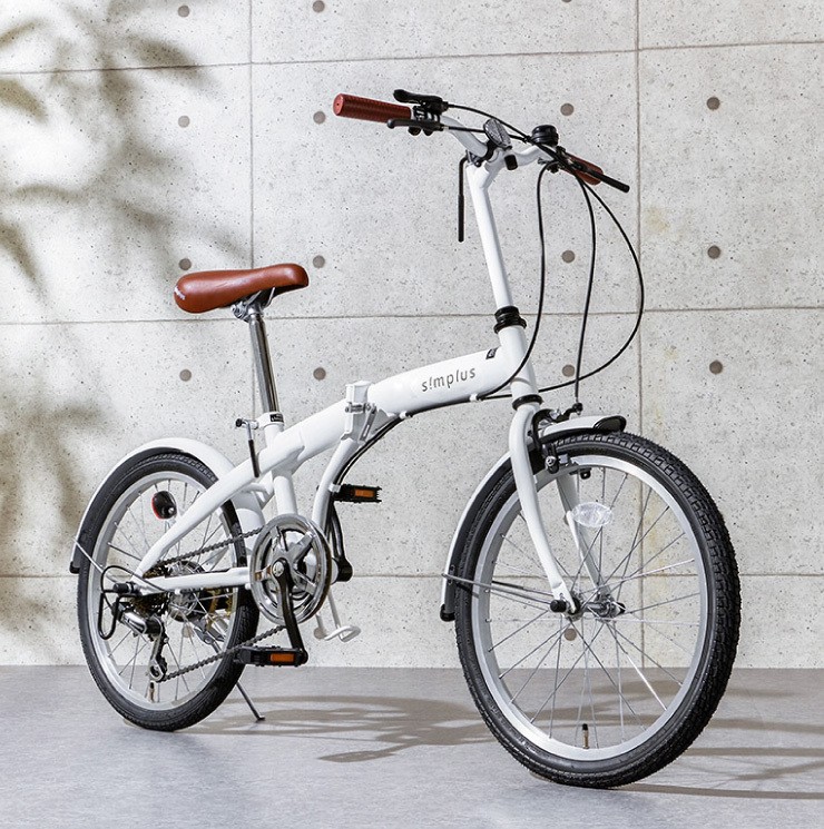 折りたたみ自転車 20インチ シマノ 6段ギア SP-IOB20 2色 ホワイト