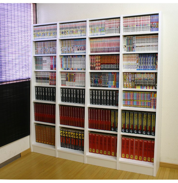 ふえるくん 日本製 収納 ブック収納 マンガラック マガジンラック 国産 代引不可 リコメン堂 通販 Paypayモール 四連結 4連結 ユニット 本棚 ふえるくん 本体 ブックラック 棚 収納棚 ユニット