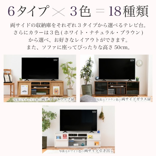 楽天市場】【最大1万円ｸｰﾎﾟﾝ2/4-10】 テレビ台 テレビボード 大型 55インチ 幅150cm ローボード テレビラック 組み合わせ ガラス扉  引き出し 格子 フラップ扉 配線収納 FTV-HIGHSET : LOOKIT オフィス家具 インテリア