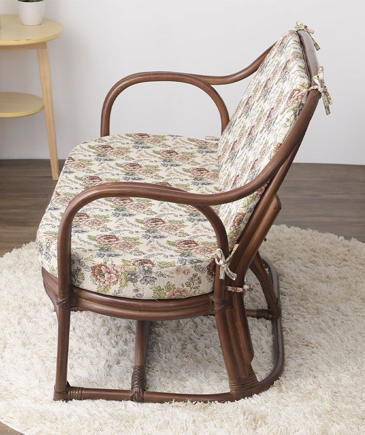 天然籐 カウチソファ マット付 2人掛け 幅107cm ソファ 完成品 ラタン