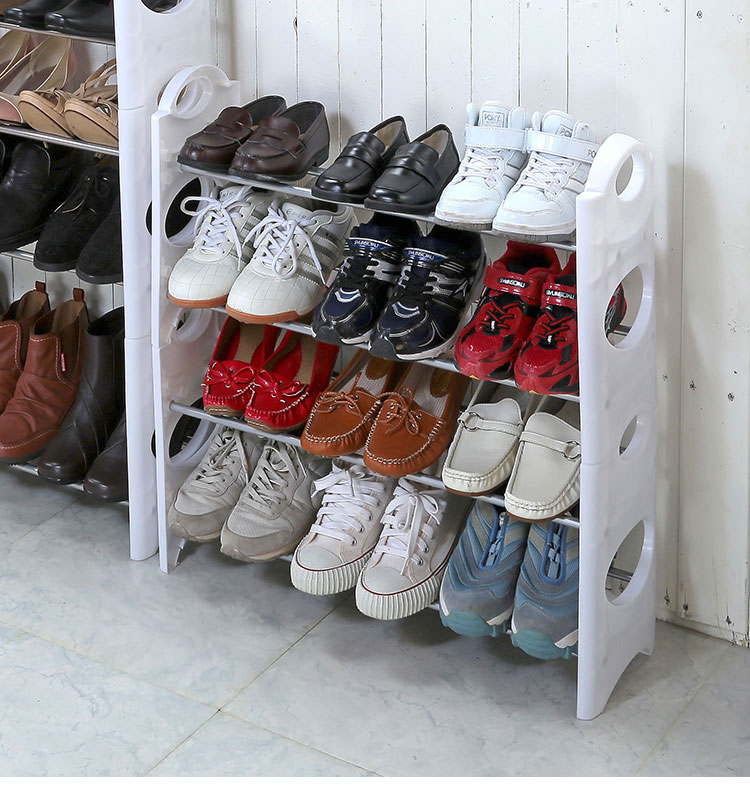 カバー付き シューズラック 10段 最大30足収納 簡易式シューズラック