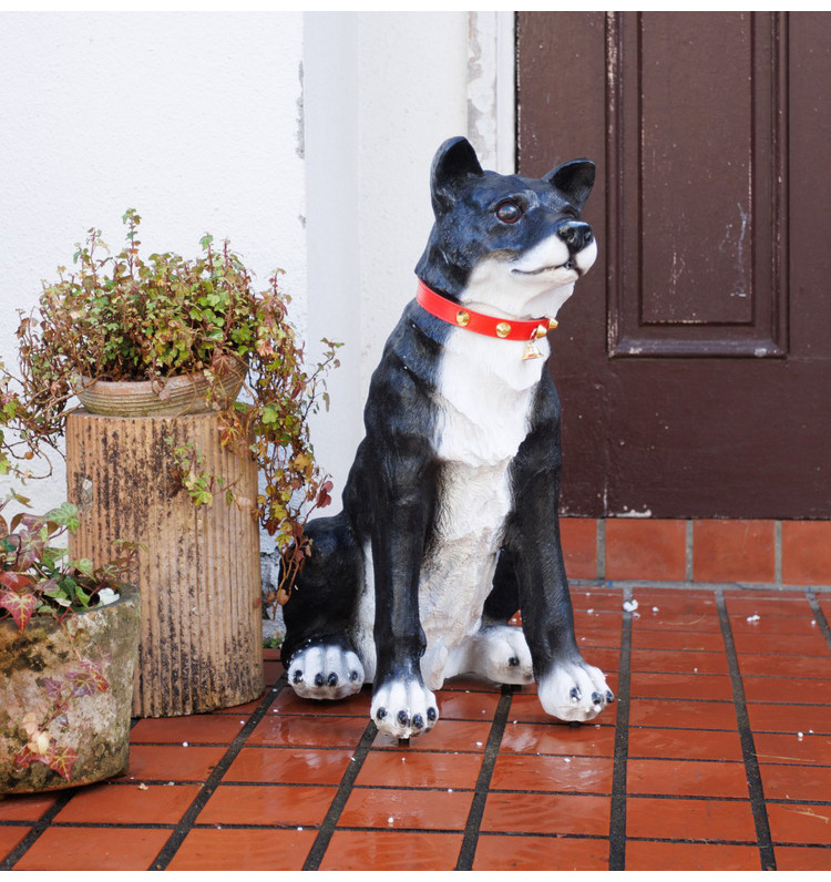 わんわん犬　 楽天市場】庭 置物 犬 ガーデンオーナメント 吠える ビッグリキ